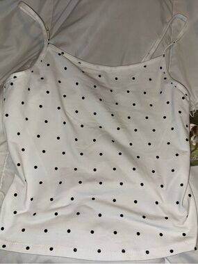 White Polka Dot Spaghetti-Strap Cami